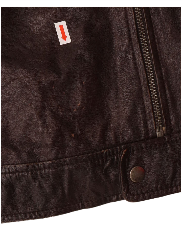 Conbipel Herre Militær Læderjakke IT 54 XL Brunt lammeskind