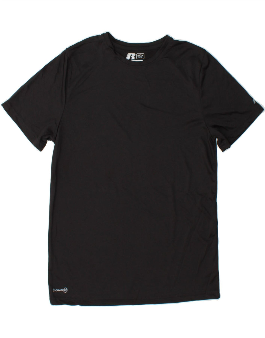 RUSSELL ATHLETIC Mens Dri-Power T-Shirt Top UK 34/36 Small Black Polyester Vintage Russell Athletic and Second-Hand Russell Athletic from Messina Hembry 