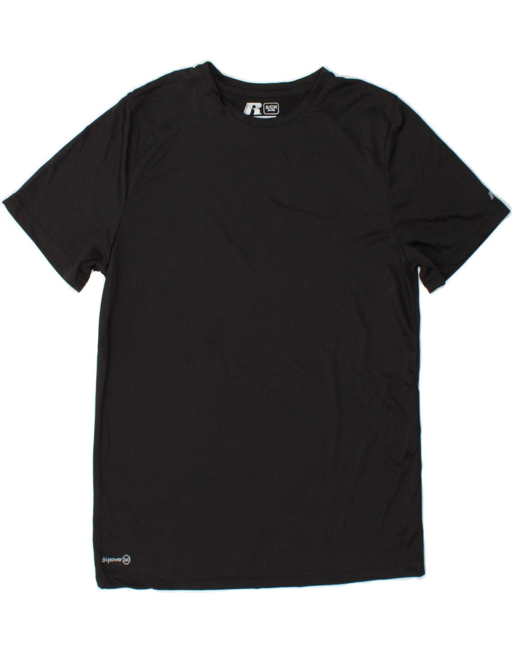 RUSSELL ATHLETIC Mens Dri-Power T-Shirt Top UK 34/36 Small Black Polyester Vintage Russell Athletic and Second-Hand Russell Athletic from Messina Hembry 