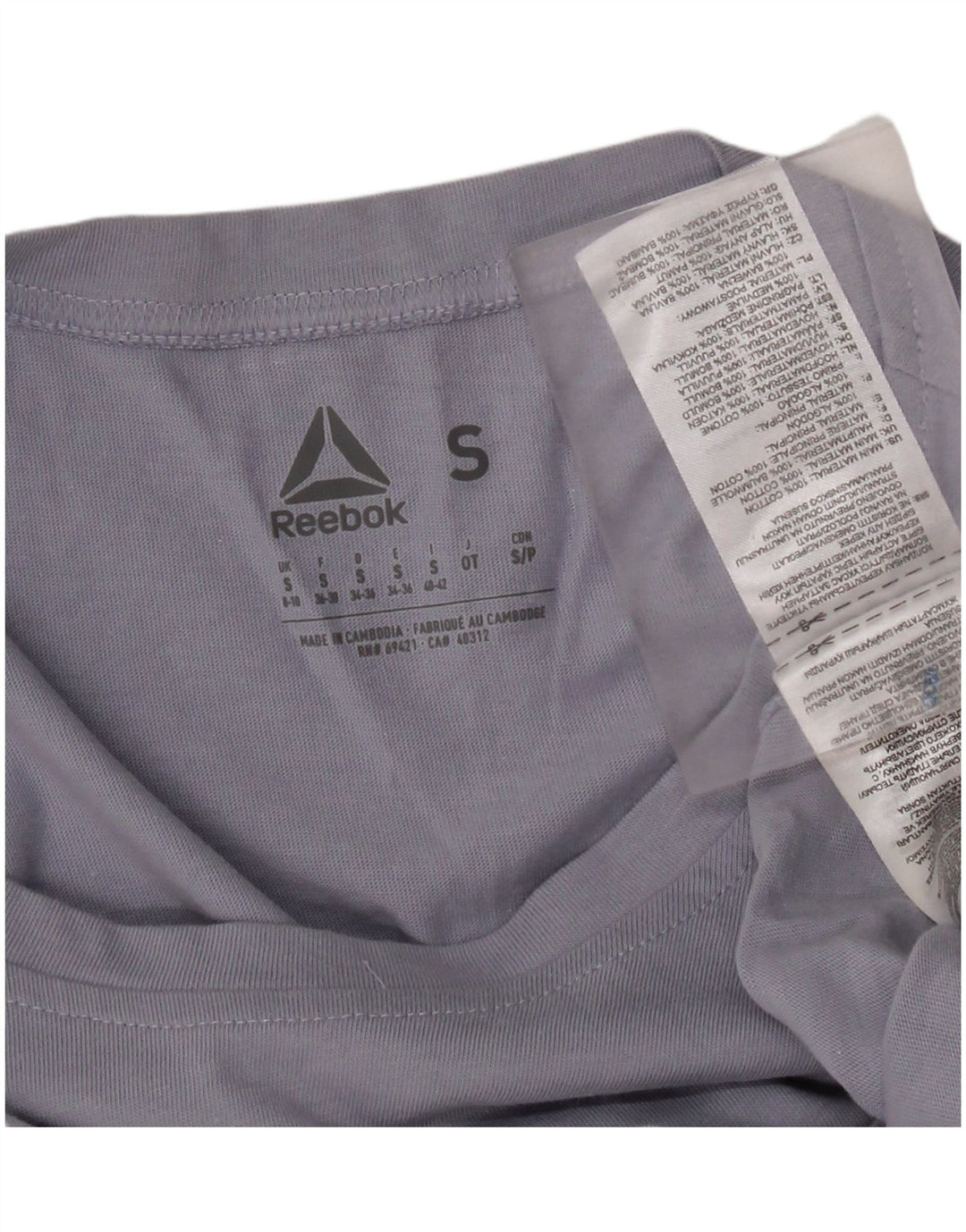 Reebok Dame Oversized grafisk T-shirt Top UK 8/10 Small Purple