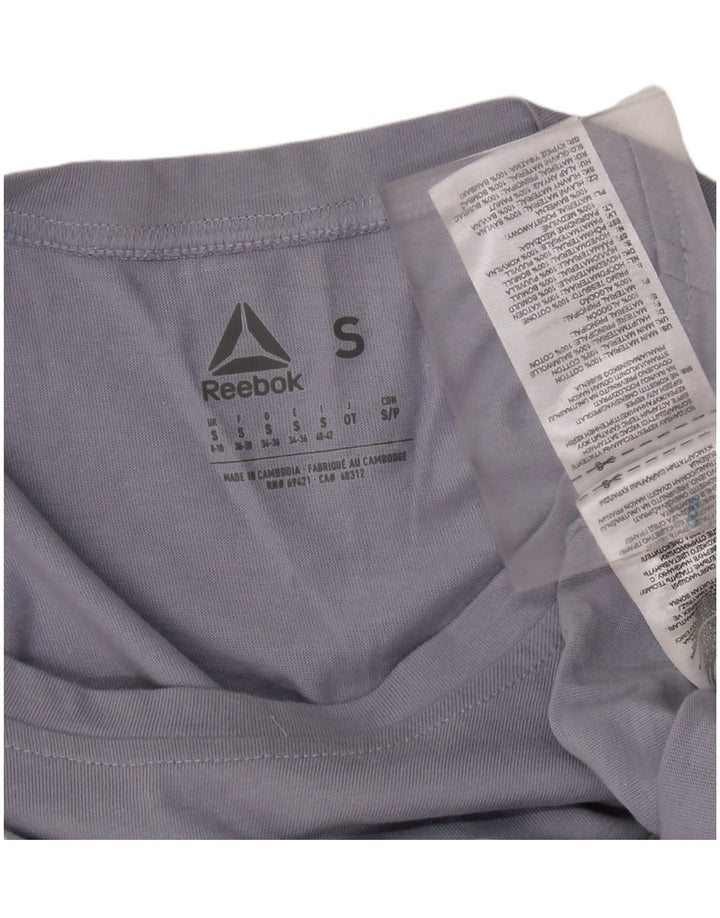 Reebok Dame Oversized grafisk T-shirt Top UK 8/10 Small Purple