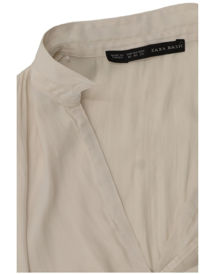 ZARA Dame Polo Shirt UK 6 XS Hvid