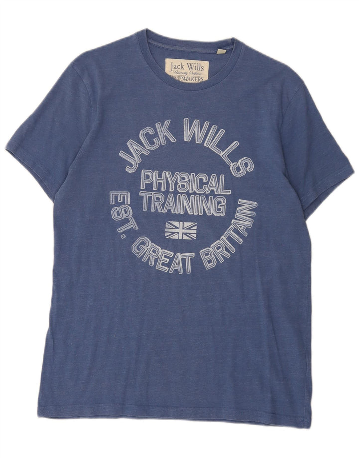 Jack Wills Herre grafisk T-shirt Top mellemblå bomuld