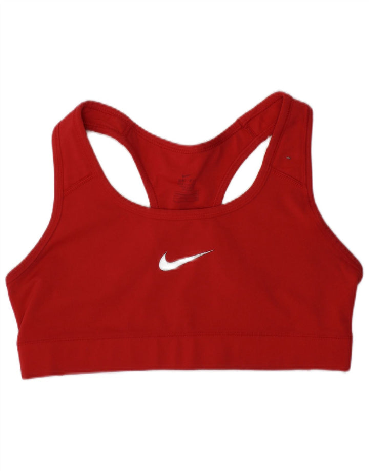 Nike Dame Dri Fit Sport BH Top Lille Rød Polyester Sports