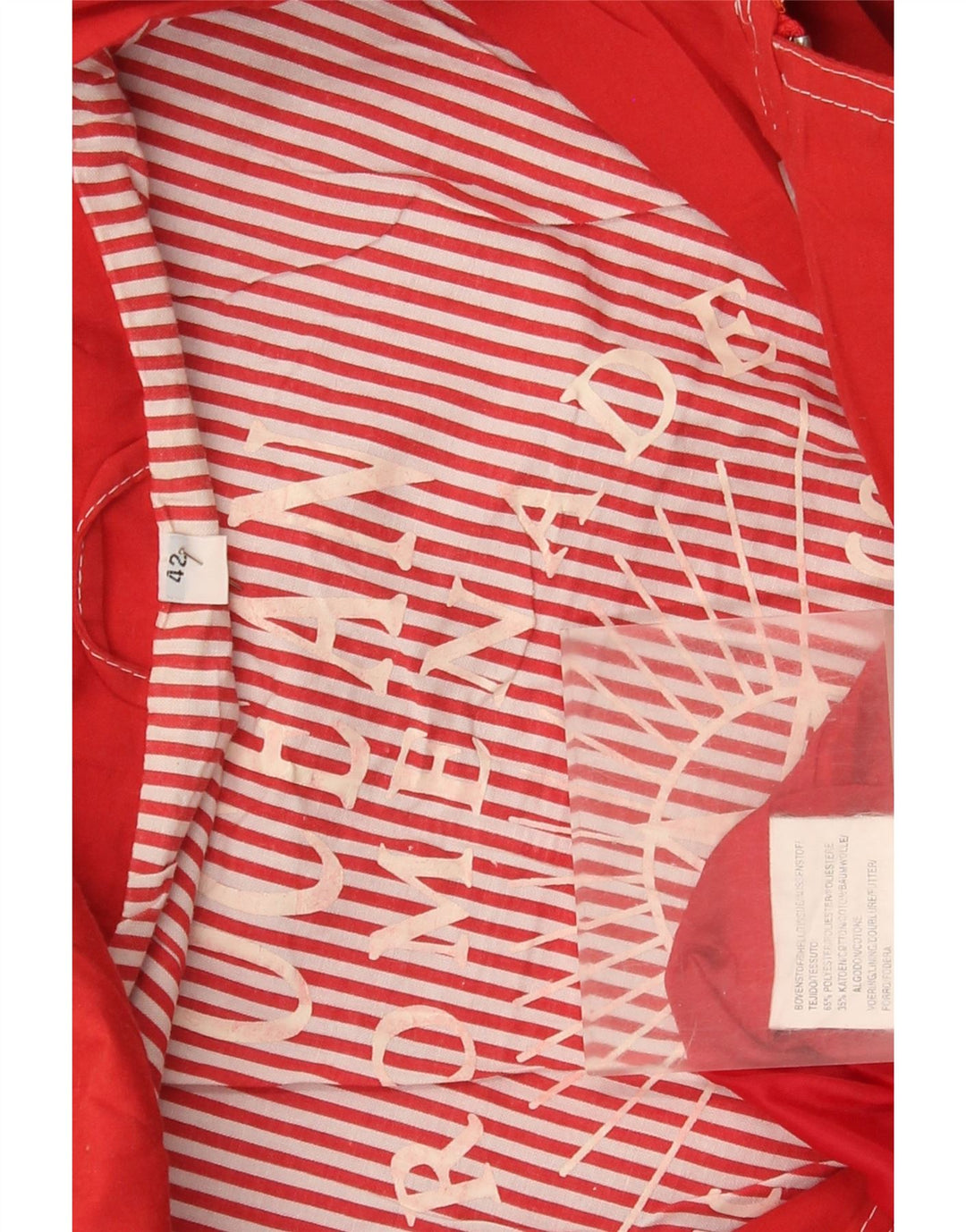 Vintage Dame Yachting Oversized Utility Jacket EU 42 Stor rød stribet