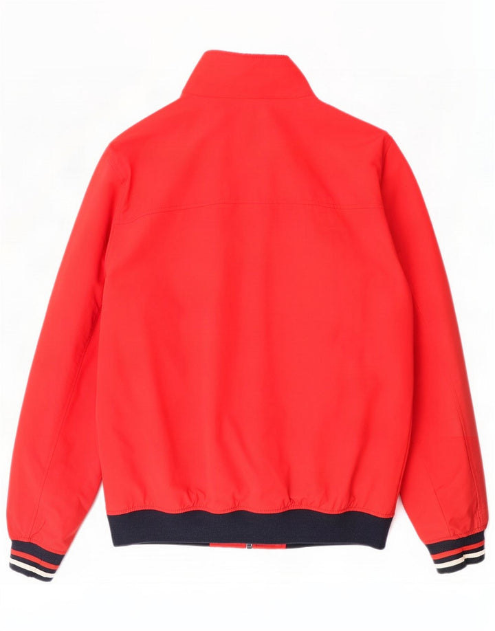 Tommy Hilfiger Herre Bomber Jacket UK 40 Large Red Colourblock Polyamid