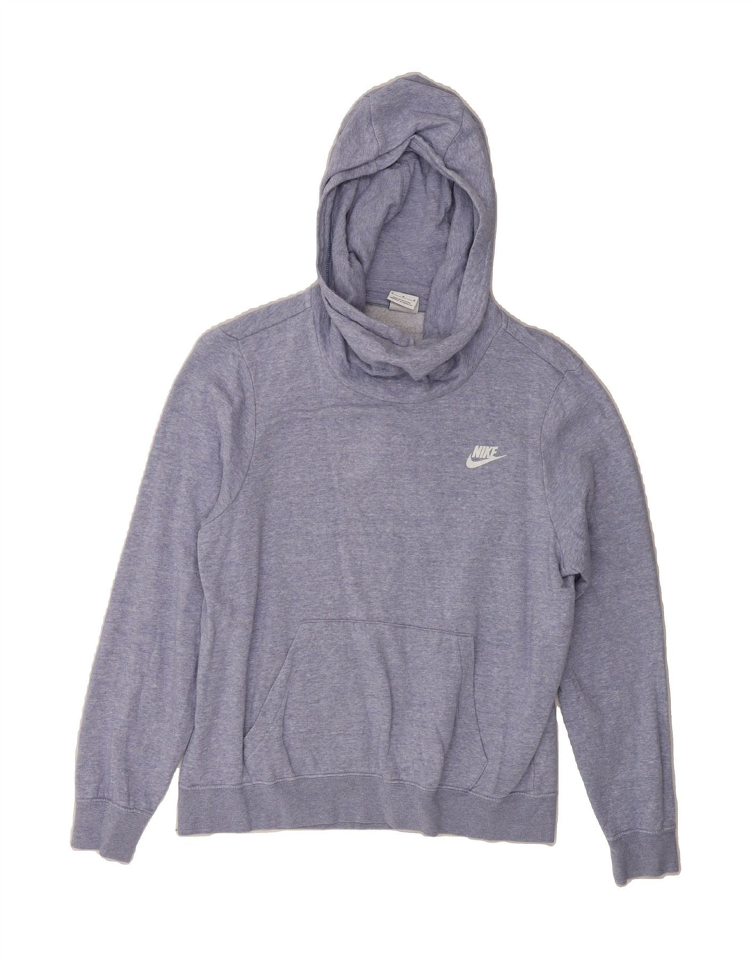 NIKE Womens Hoodie Jumper UK 14 Medium Blue Flecked Cotton Vintage Nike and Second-Hand Nike from Messina Hembry 