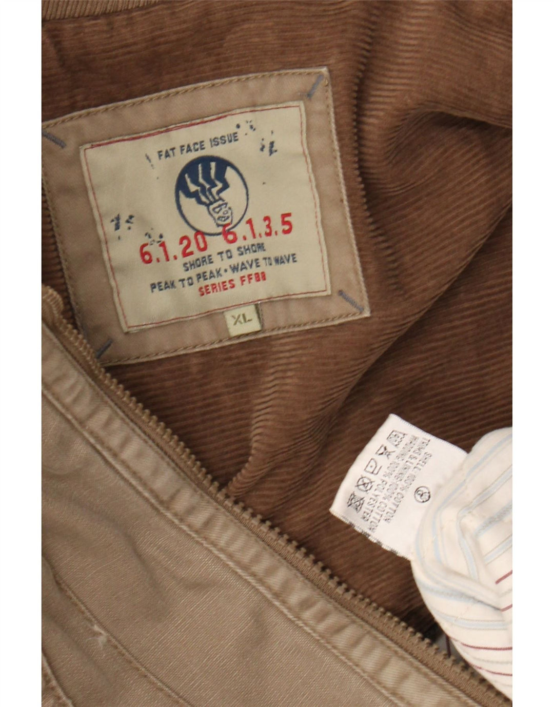 Fat Face Herre Utility Jacket UK 42 XL Beige Bomuld