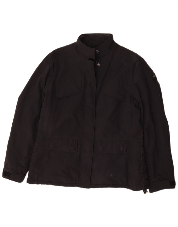 Aspesi Dame Windbreaker Jacket UK 18 XL Sort Polyamid