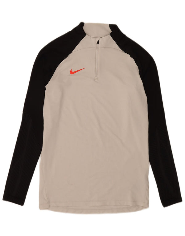 Nike Herre Dri Fit Lynlås Slim Pullover Træningsdragt Top Lille Hvid