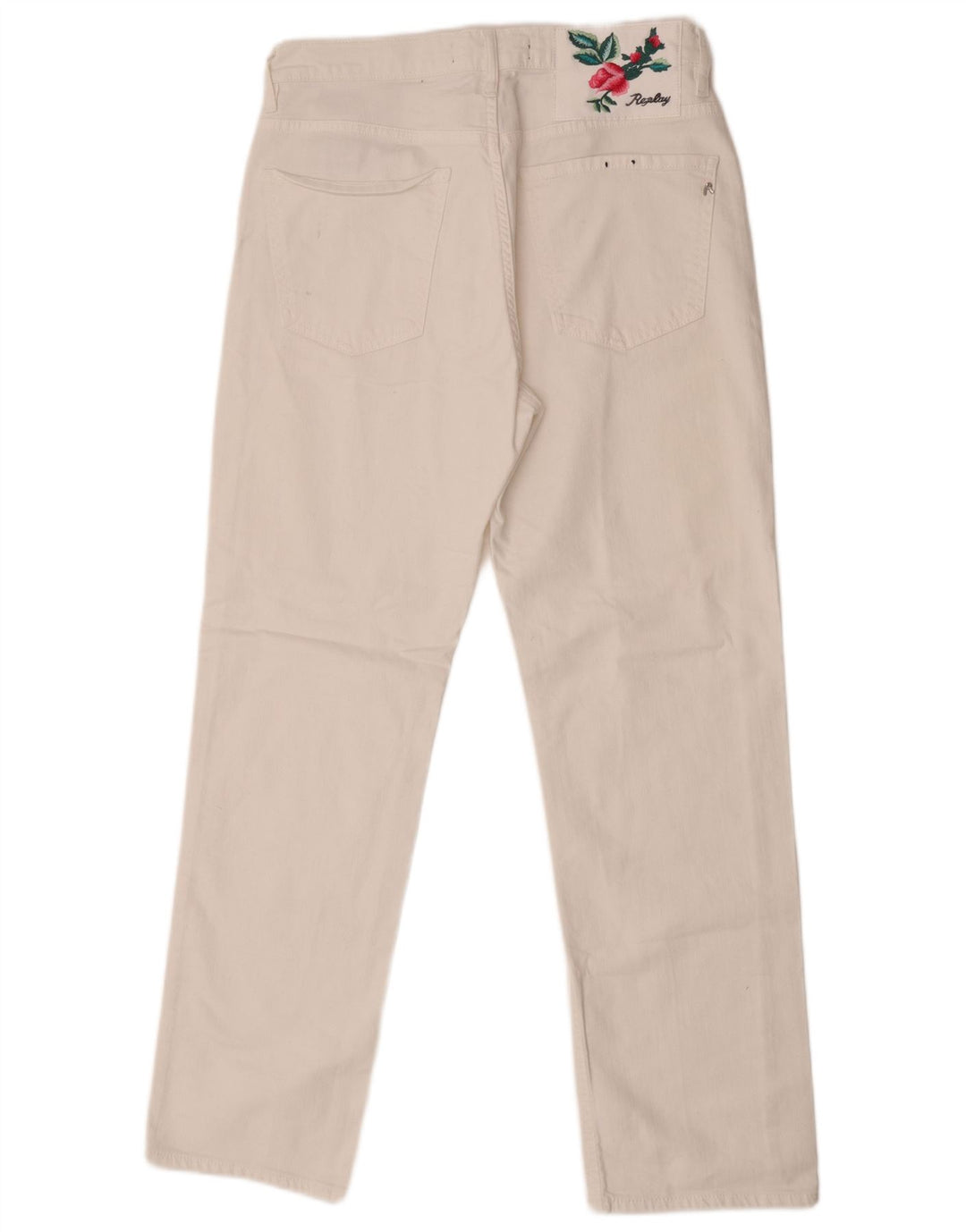 Replay Dame Straight Jeans W28 L29 Hvid Bomuld