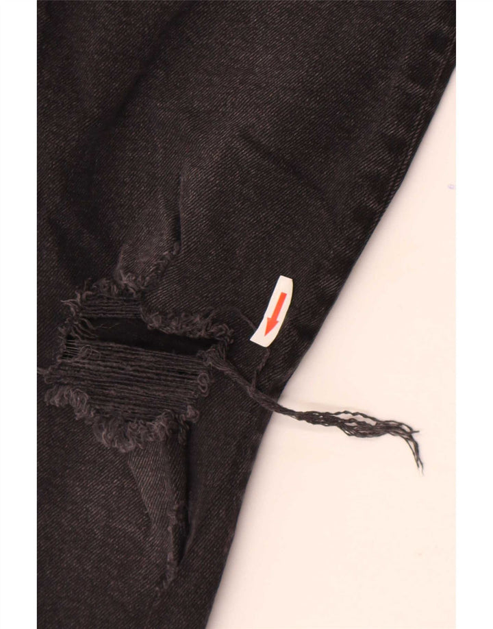 Zara Dame Distressed Slim Jeans EU 36 XS W26 L28 Sort