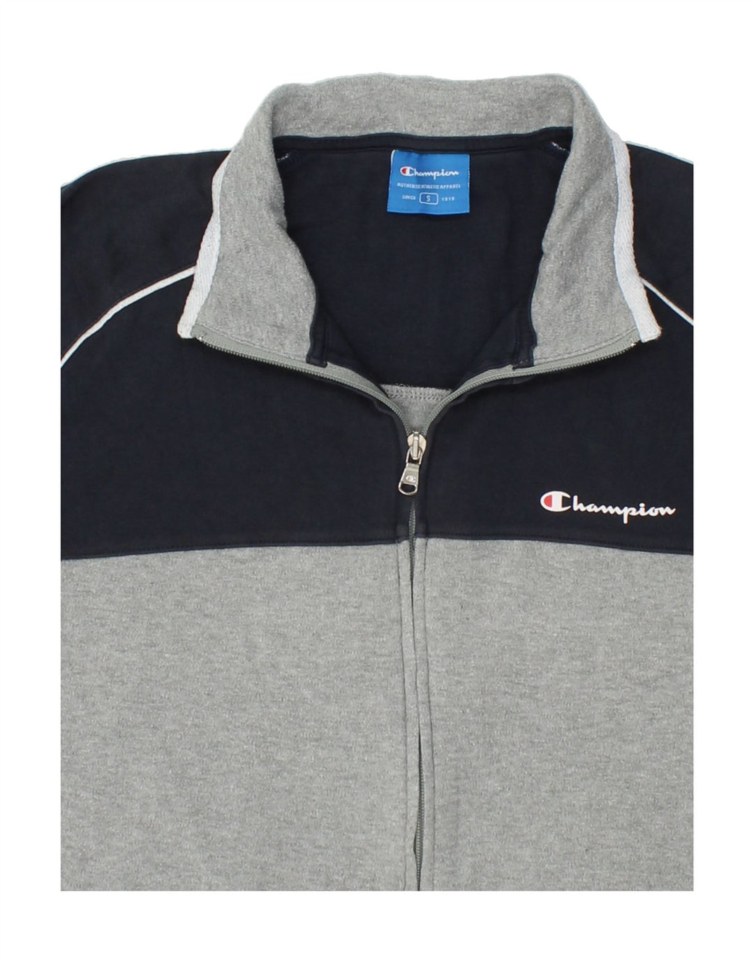 CHAMPION Womens Tracksuit Top Jacket UK 10 Small Grey Colourblock Cotton Vintage Champion and Second-Hand Champion from Messina Hembry 