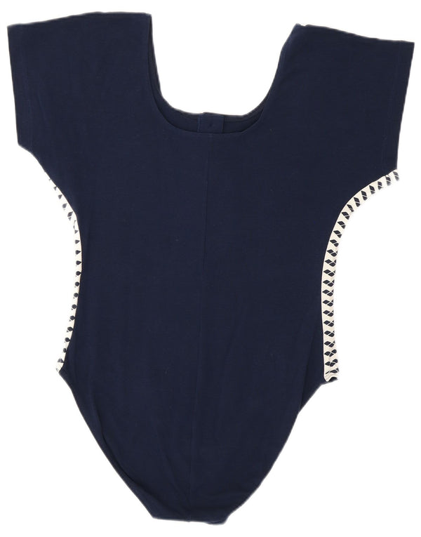 Arena Dame Grafisk Bodysuit UK 16 Large Navy Blue Colourblock Sports