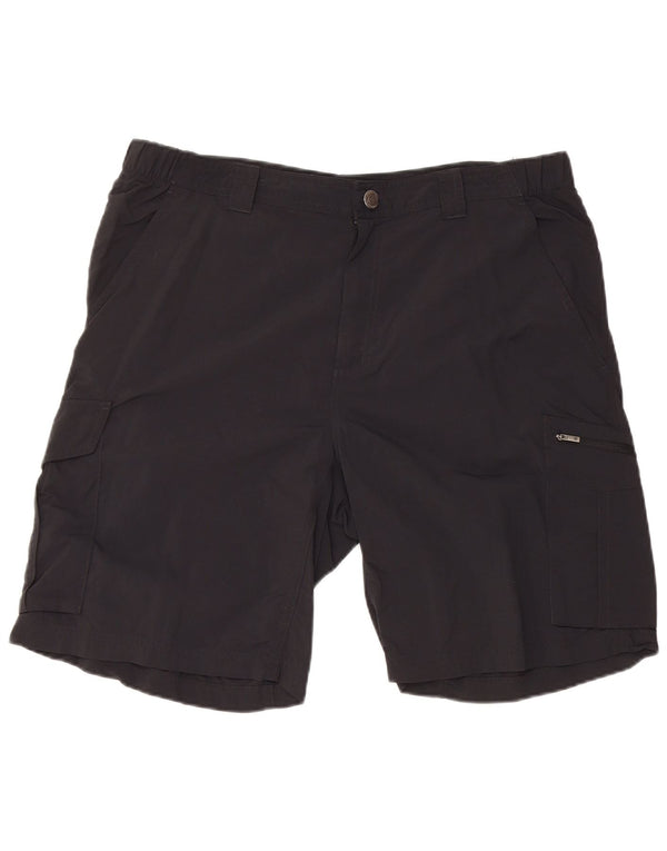 COLUMBIA Herre Omni-Shade Cargo Shorts W36 Large Black Nylon