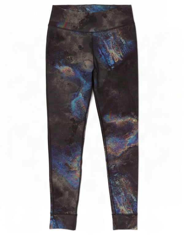 Reebok Womens Leggings UK 12 Medium Black Tie Dye