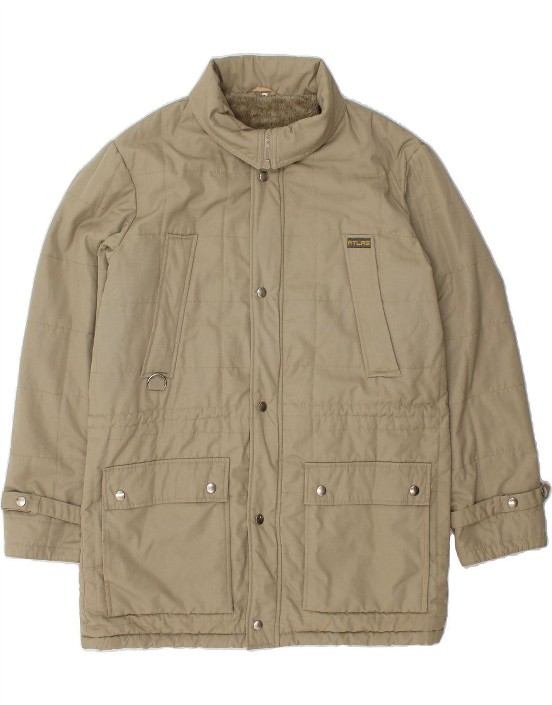 ATLAS FOR MEN Mens Sherpa Windbreaker Jacket IT 48 Medium Beige Polyester Vintage Atlas For Men and Second-Hand Atlas For Men from Messina Hembry 