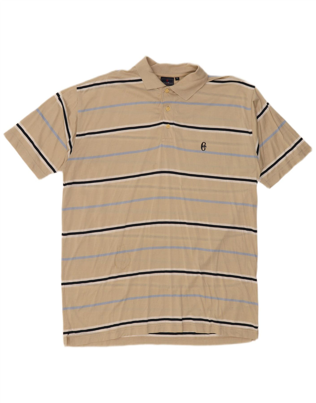 CONTE OF FLORENCE Herre poloshirt XL Beige stribet bomuld