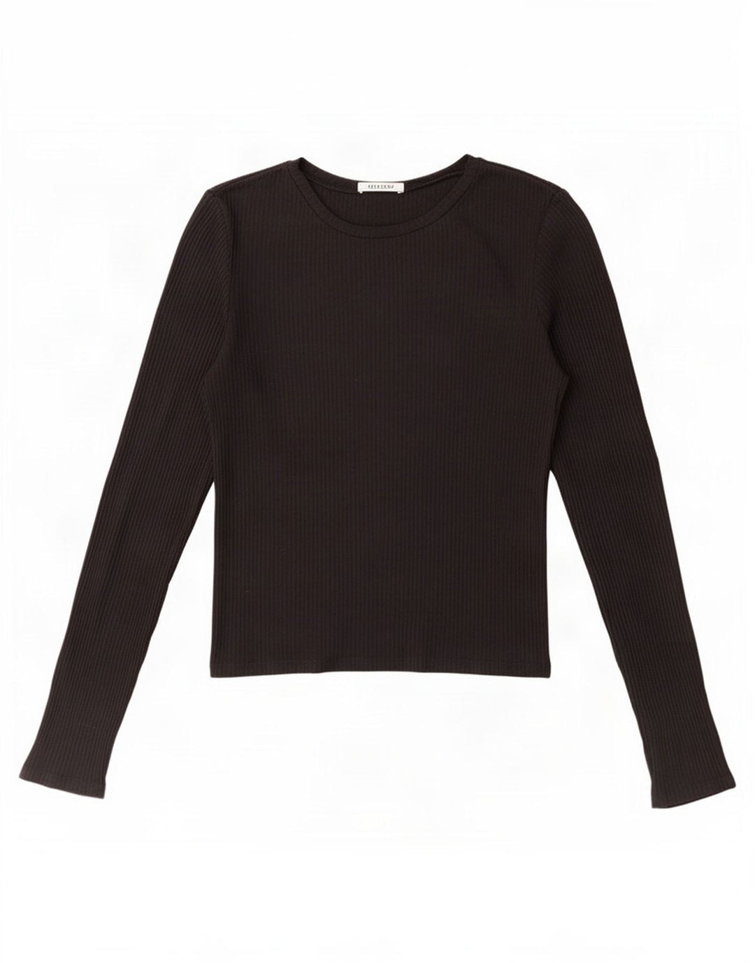 Zara Womens Crop Top Langærmet UK 14 Large Black