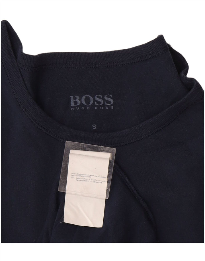 Hugo Boss Herre T-shirt Top Lille marineblå bomuld