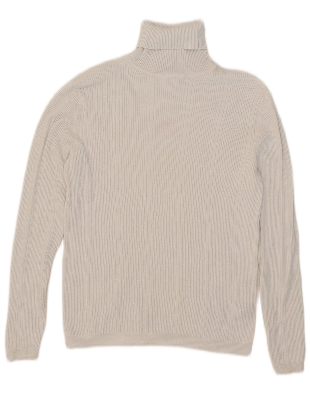 Marks & Spencer Dame Rullehals sweater UK 12 Medium White Viscose