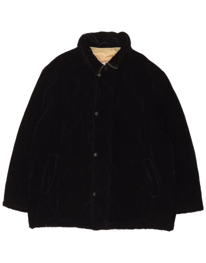 Trussardi Herre Quiltet Windbreaker Jacket IT 54 2XL Sort Bomuld