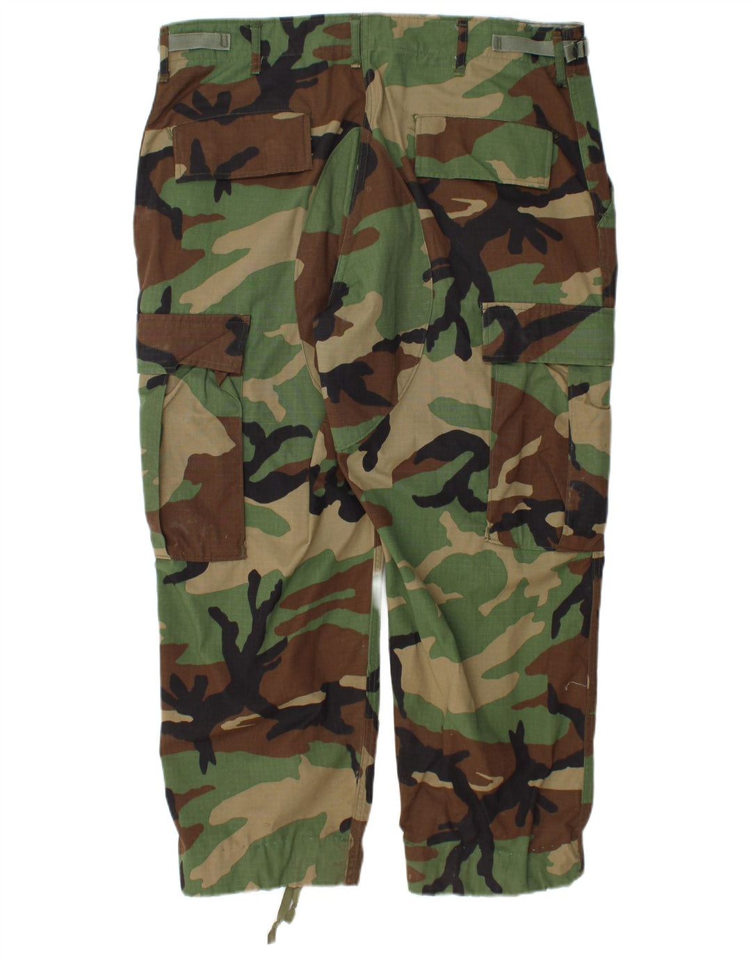 VINTAGE Mens Capri Cargo Trousers Medium W35 L26 Green Camouflage