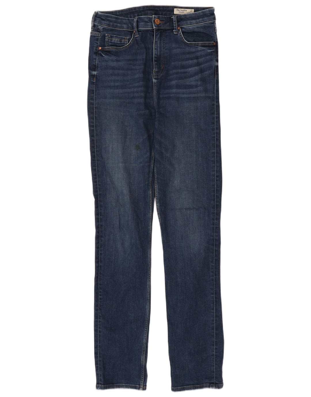 MARKS & SPENCER Sophia straight jeans til kvinder UK 12 Medium W30 L33 Blue
