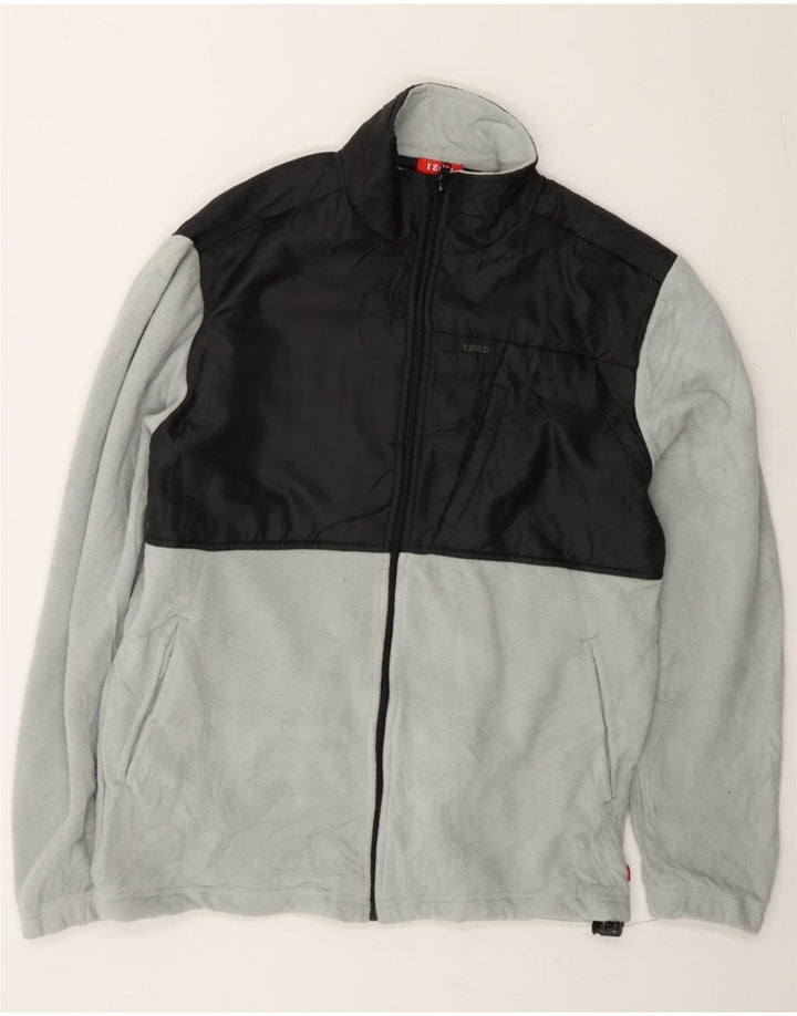IZOD Mens Fleece Jacket UK 38 Medium Grey Colourblock Polyester Vintage Izod and Second-Hand Izod from Messina Hembry 