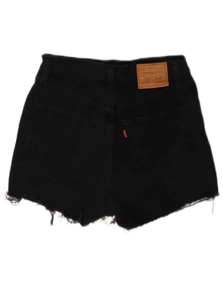 Levi's Dame Distressed Denim Shorts W27 Small Black Bomuld