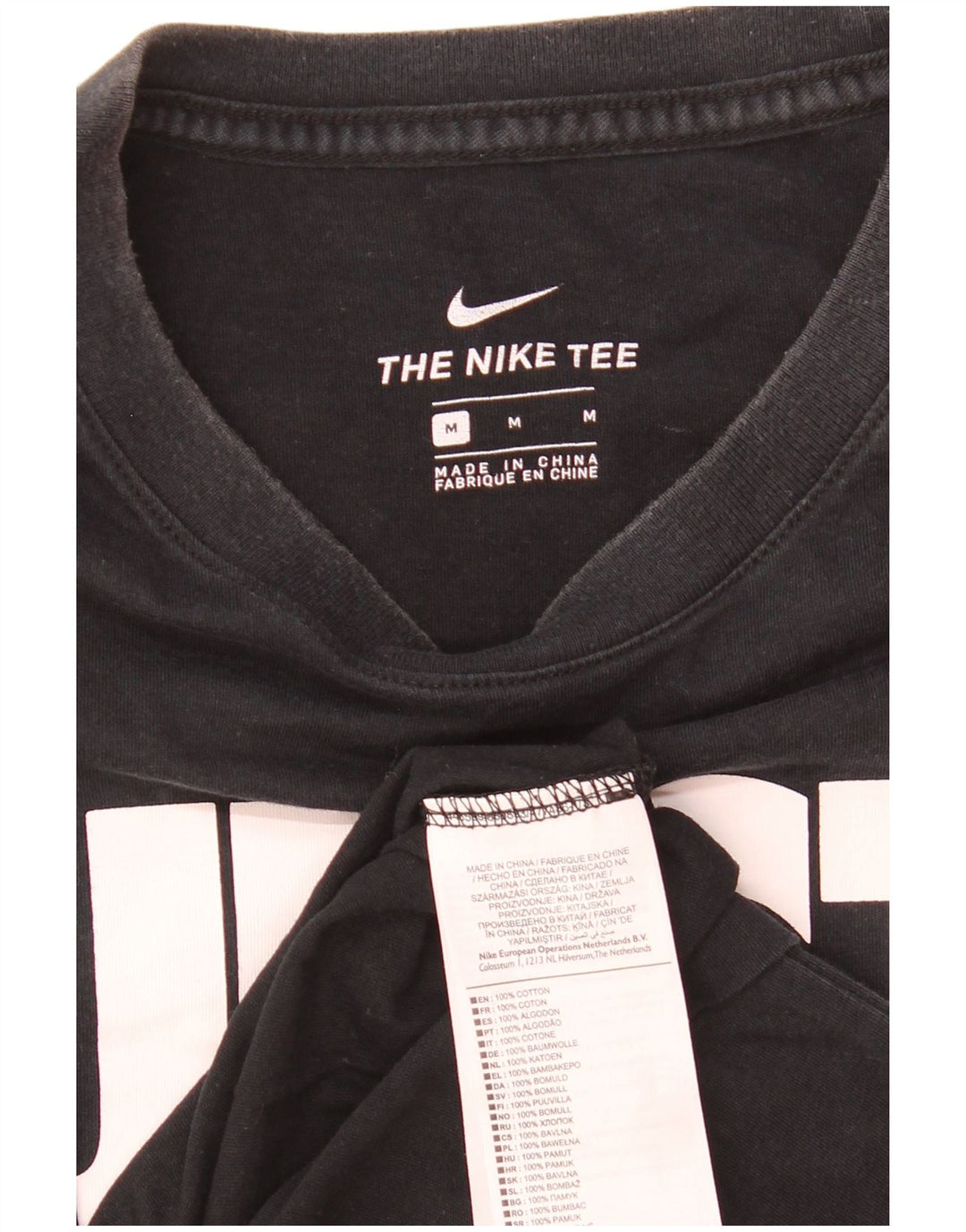 Nike Herre grafisk T-shirt Top Medium Sort Bomuld