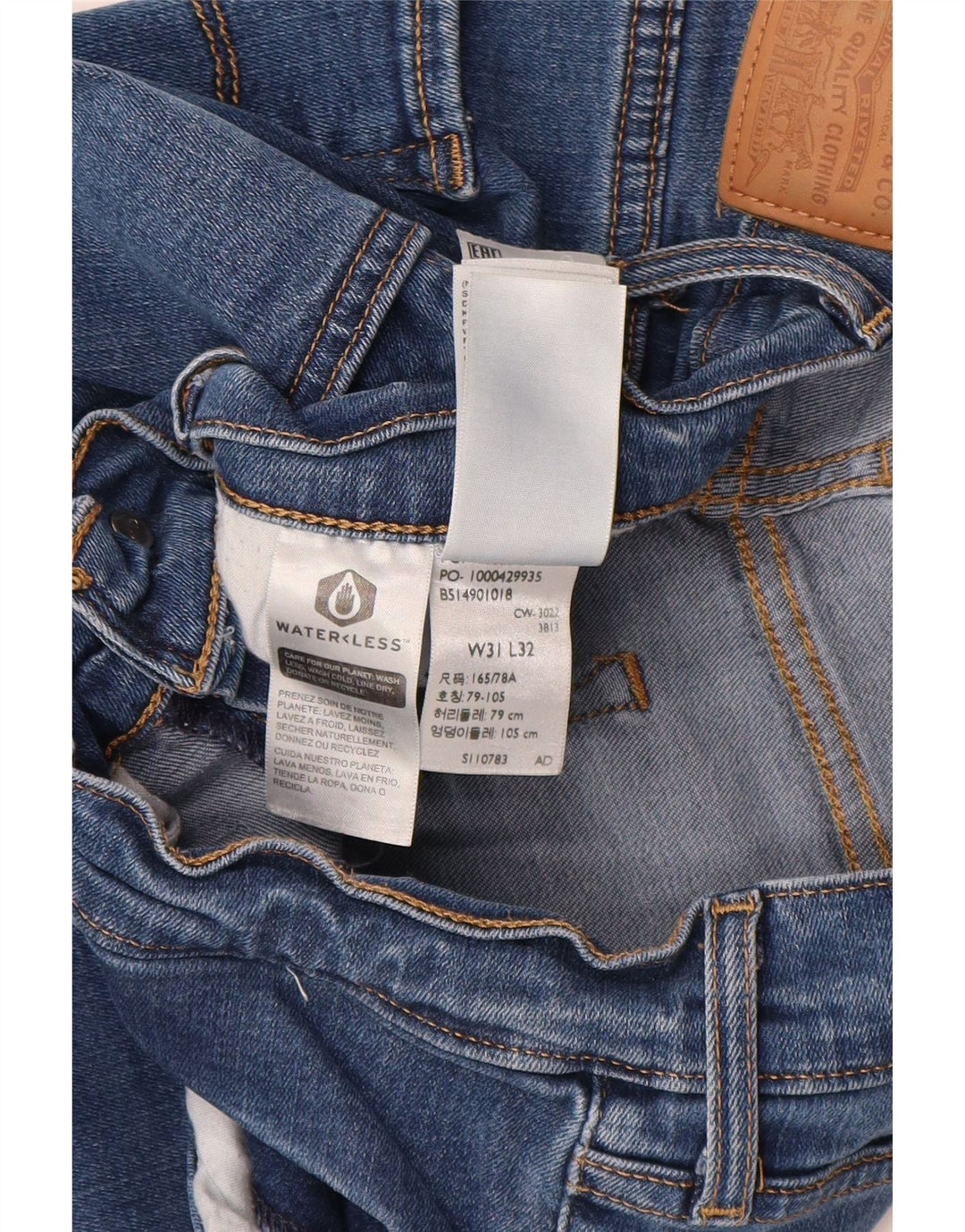 Levi's Womens 724 Højtaljede lige jeans W31 L32 Blå Lyocell