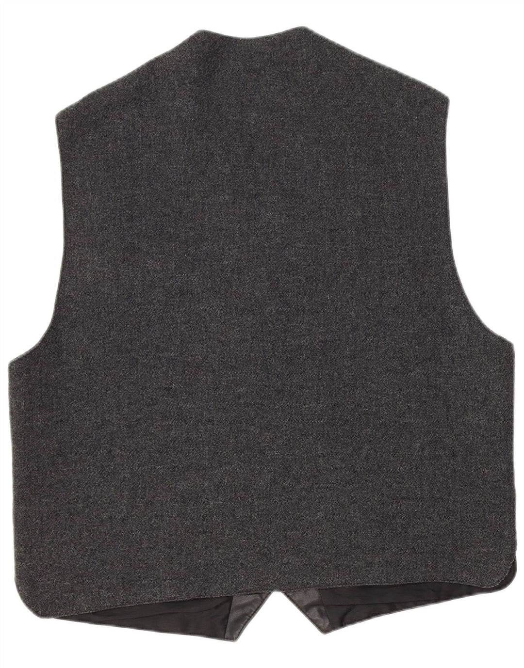 VINTAGE Mens Leather Waistcoat XL Black Leather