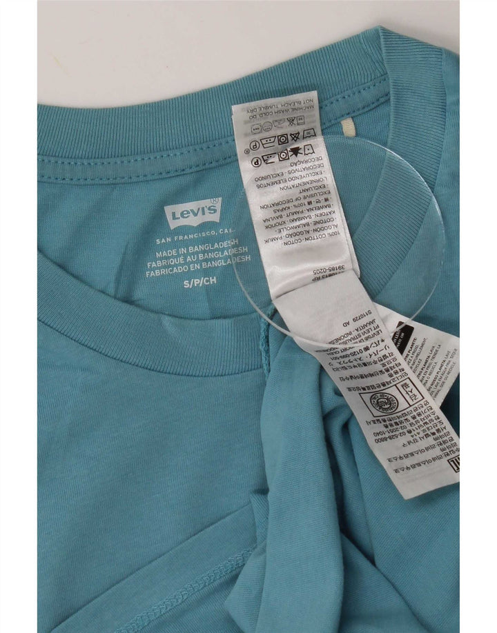Levi's Dame T-Shirt Top UK 10 Lille Blå Bomuld