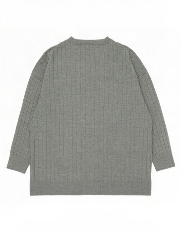 Zara Herre Crew Neck Jumper Sweater Medium Grøn Akryl