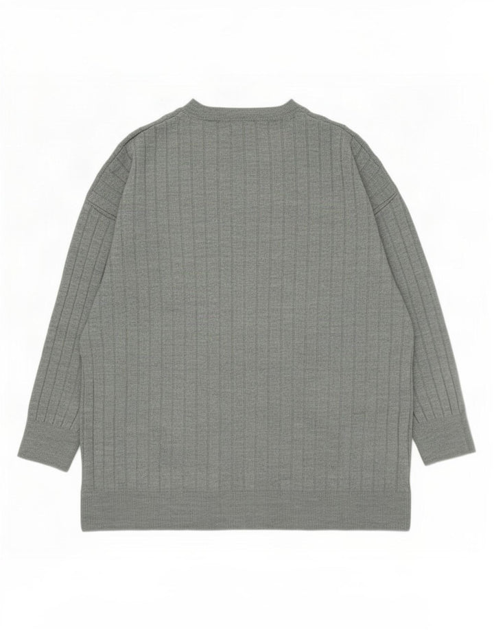 Zara Herre Crew Neck Jumper Sweater Medium Grøn Akryl
