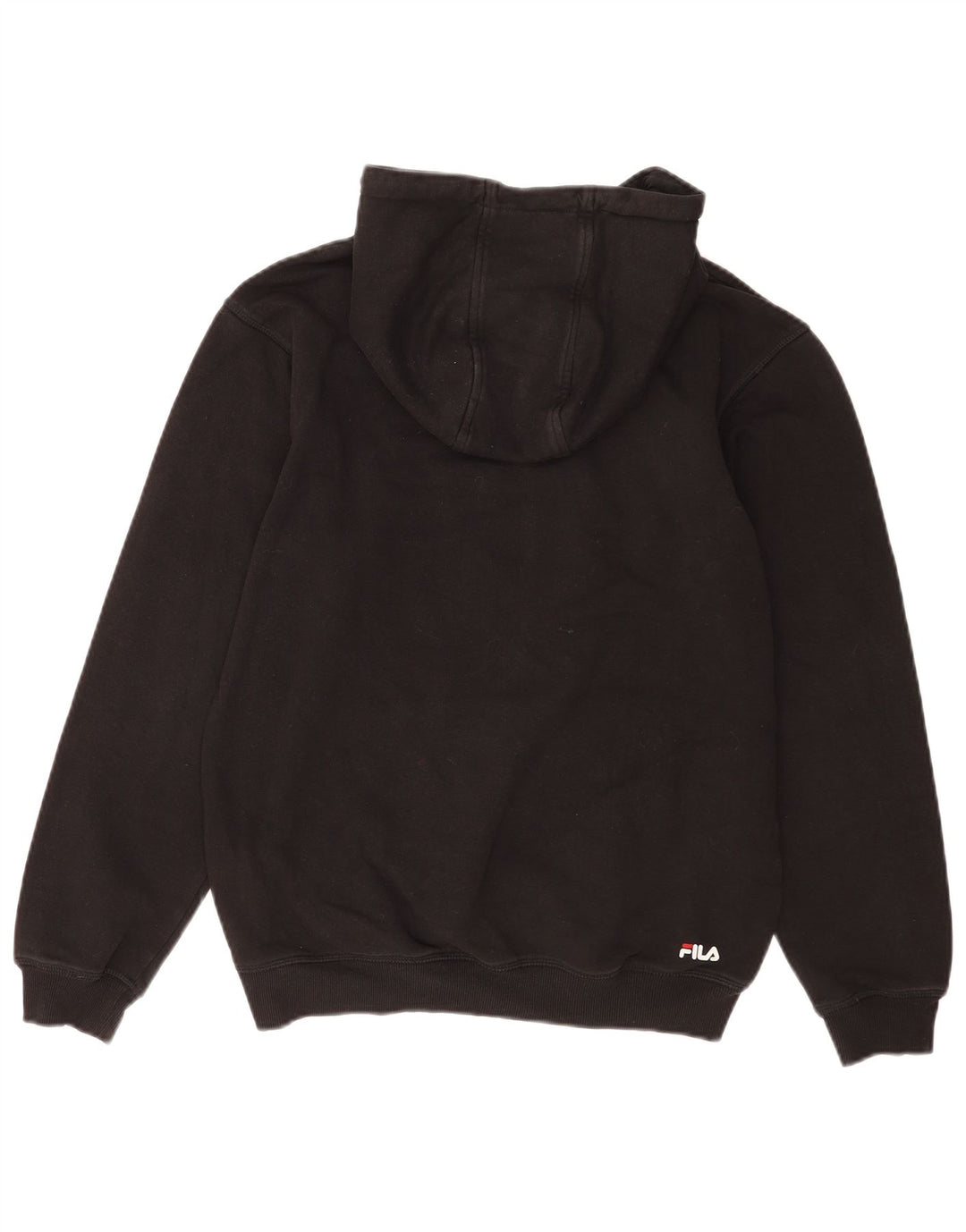Fila Mens Graphic Hoodie Jumper Small Black Cotton