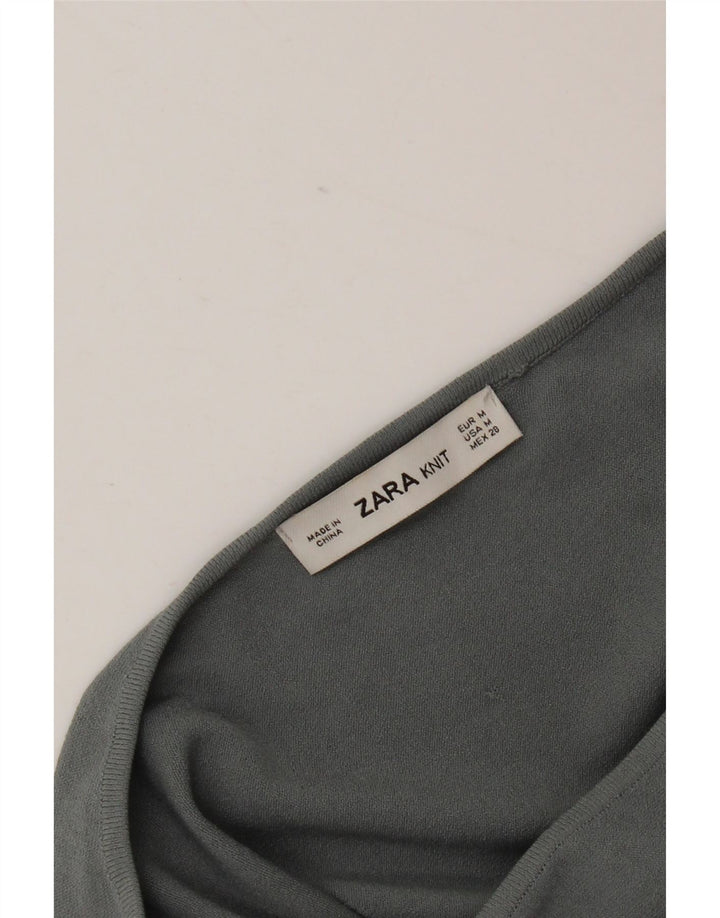 Zara Batwing Bluse Top UK 14 Medium Grå