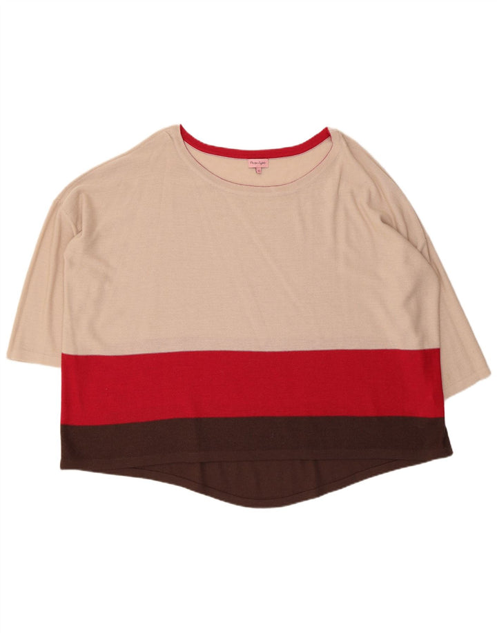 FASE otte Dame Oversized Boat Neck Jumper Sweater UK 12 Medium Beige