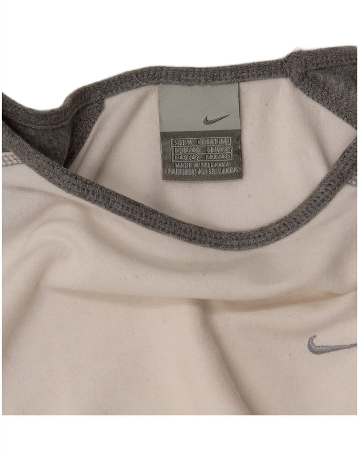 NIKE Dame Top Langærmet UK 10/12 Medium White Colourblock