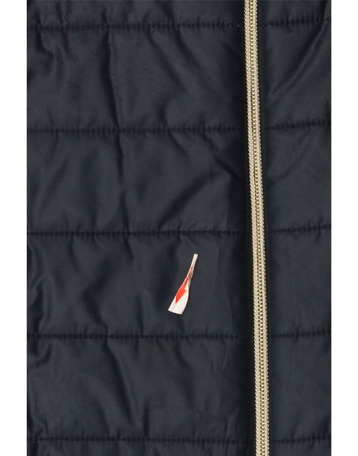 Enrico Coveri 3/4-ærmet polstret jakke til kvinder IT 48 XL marineblå polyester