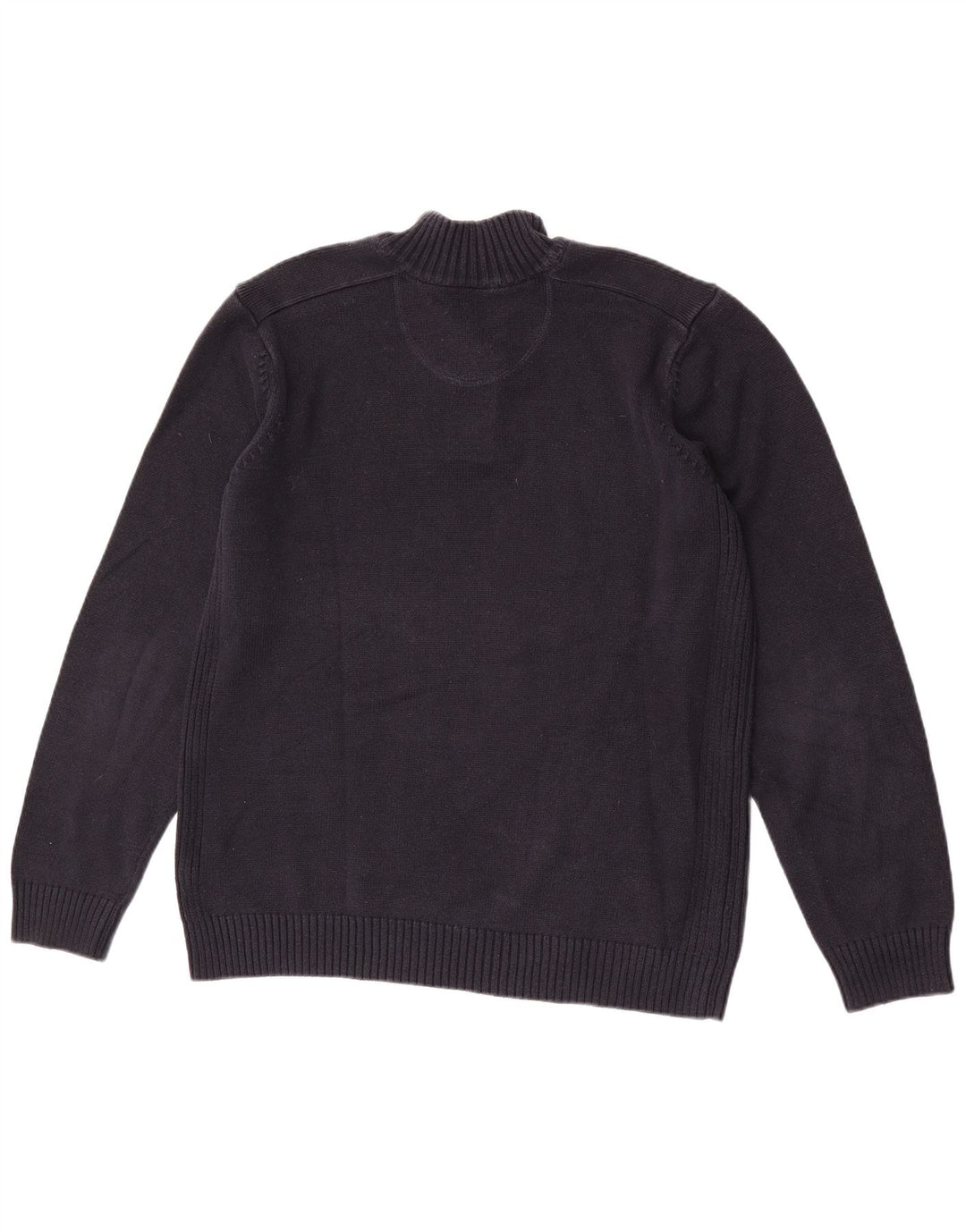 Marks & Spencer Herre Button Neck Jumper Sweater Large Navy Blue