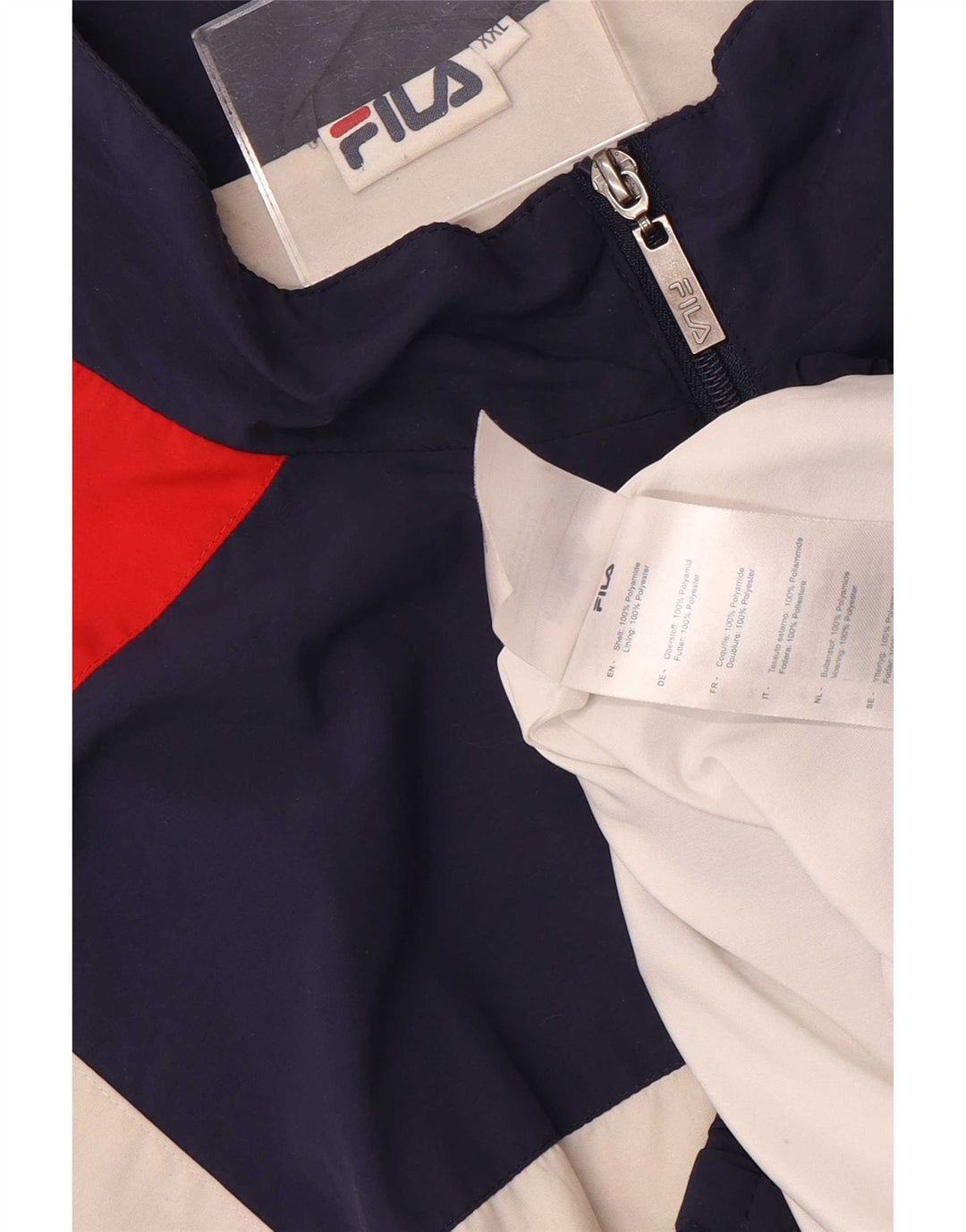 Fila Grafisk træningsdragt til mænd Top jakke 2XL Marineblå Colourblock Polyester