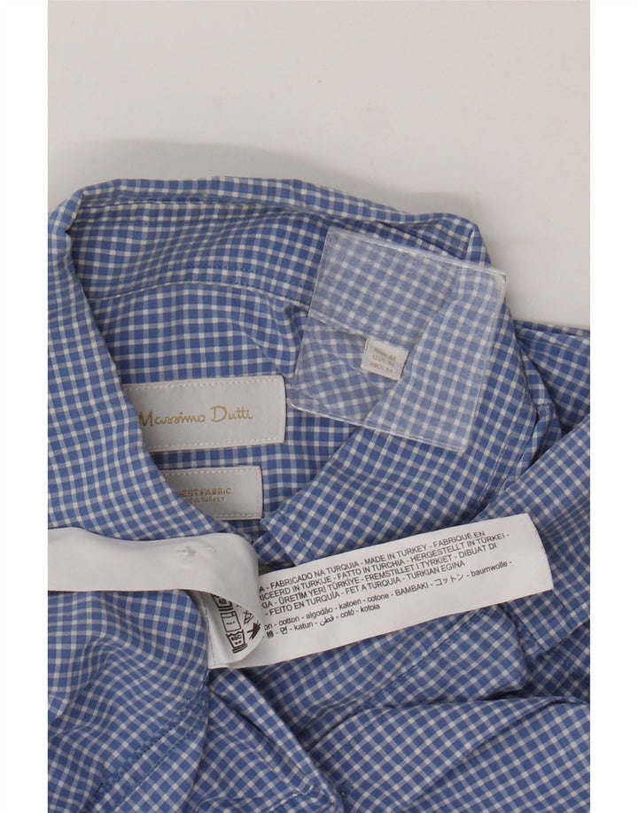 Massimo Dutti Herreskjorte Medium Blue Gingham Cotton