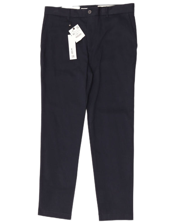 Zara Mens Comfort Fit Slim EU 42 Large W32 L30 Marineblå Bomuld
