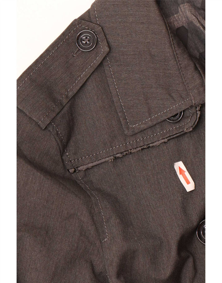 Vintage Trench Coat til mænd UK 36 lille grå polyester
