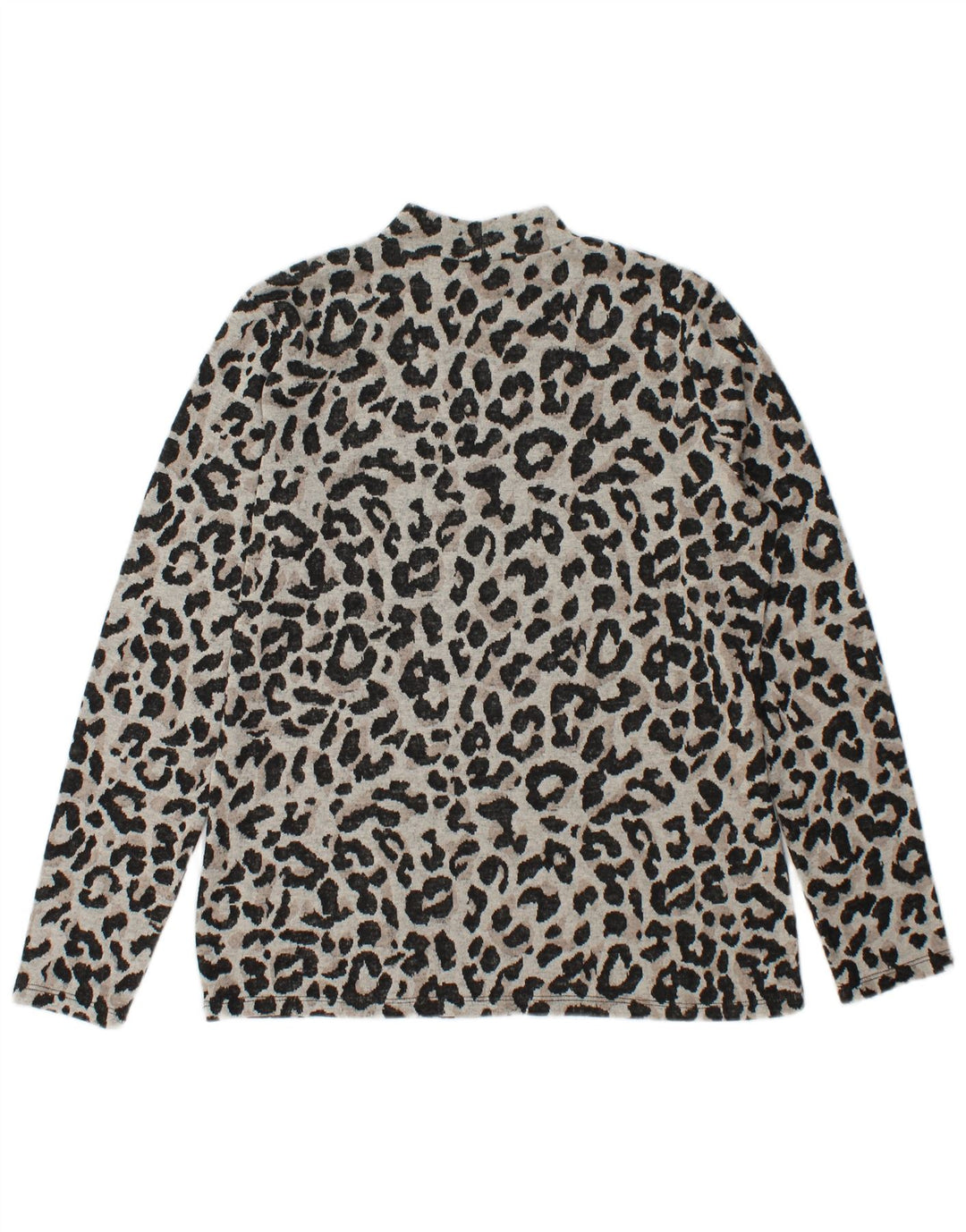 Oasis Dame Top Langærmet UK 14 Medium Grey Animal Print Polyester
