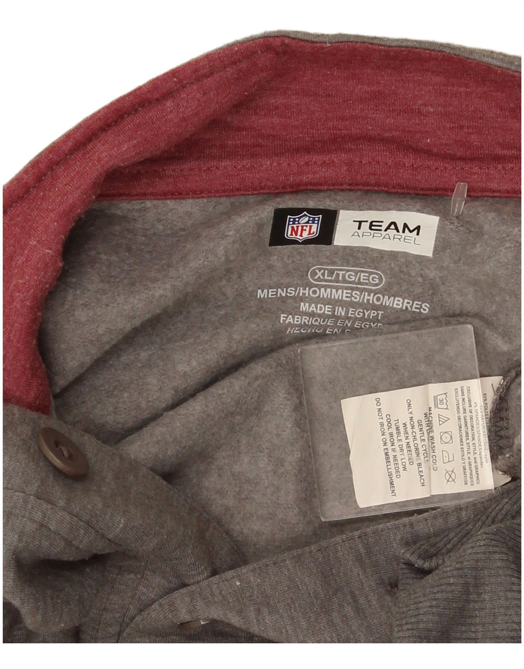 NFL Herre Button Neck Sweatshirt Jumper XL Grå Colourblock Polyester