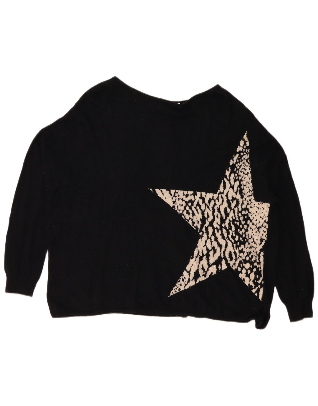 MINT VELVET Dame abstrakt mønster bådhals sweater UK 10 Small Bl