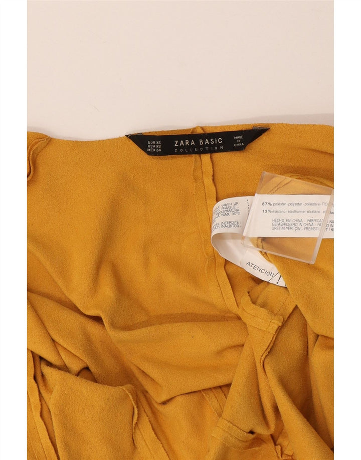 Zara Womens Oversized Open Blazer Jacket UK 6 XS Gul Polyester